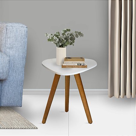 Mesa Lateral Sala Pé Palito Decorativa Tampo Orgânico Para Interiores