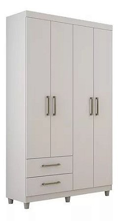 Guarda Roupa 4 Portas 2 Gavetas Canadá - Branco