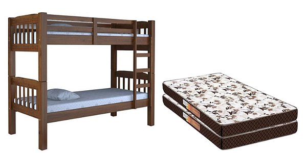 Beliche Madeira Maciça Resistente 2 Colchões D28 88x188x14