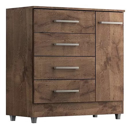 Armário Cômoda 4 Gavetas 1 Porta