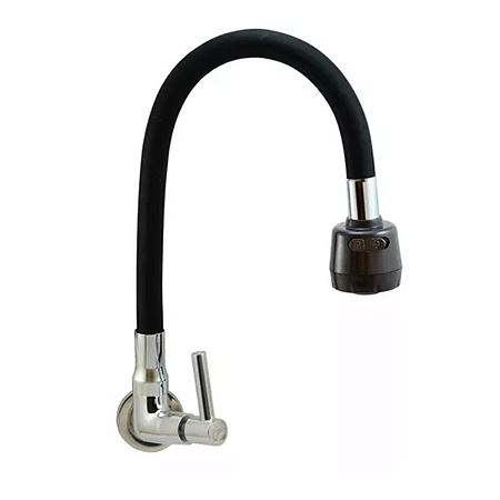 Torneira Gourmet Parede Monocomando Cozinha Preta