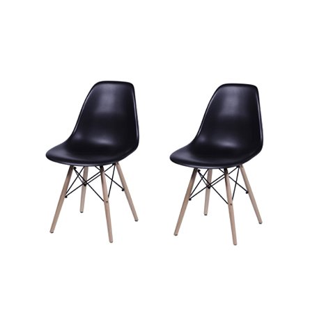 Kit 2 Cadeiras Sala Jantar Escritório Eiffel - Preto