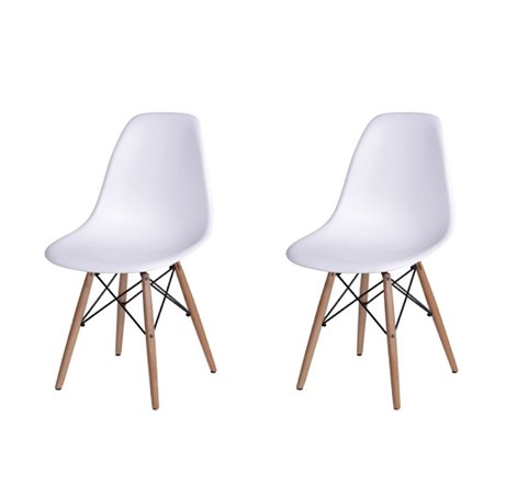 Kit 2 Cadeiras Sala Jantar Escritório Eiffel - Branca