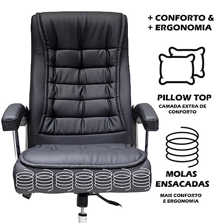 Cadeira de Escritório Presidente Ergonômica Com 42 Molas Ens