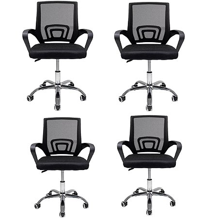 Cadeiras de Escritório Giratória Computador Ergonômica 4 UN