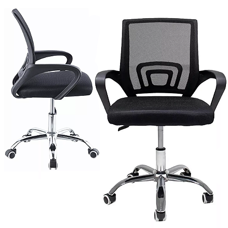 Cadeira Ergonômica Para Escritorio Estofado Preto de Mesh