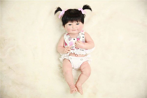 Bebe Reborn Boo - Corpo Inteiro De Silicone - 35 Cm - Estilo Mania