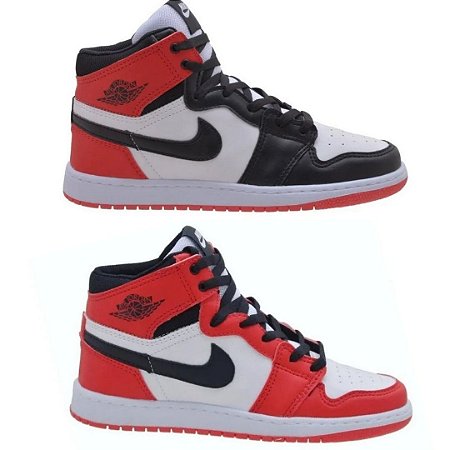 nike air jordan branco e vermelho