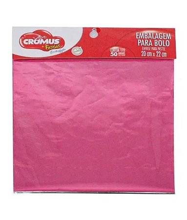 Embalagem laminada para bolo cor rose 20x22 50 unidades