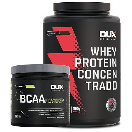 Combo Whey Concentrado 900g e BCAA Powder 300g - Dux