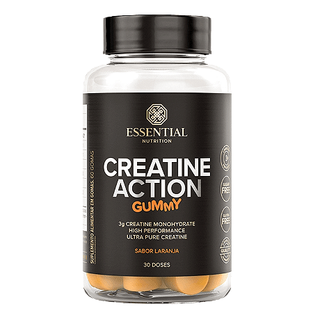 Creatina Action Gummy 60 Gomas - Essential Nutrition