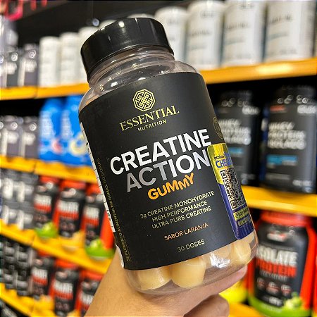 Creatina Action Gummy 60 Gomas - Essential Nutrition