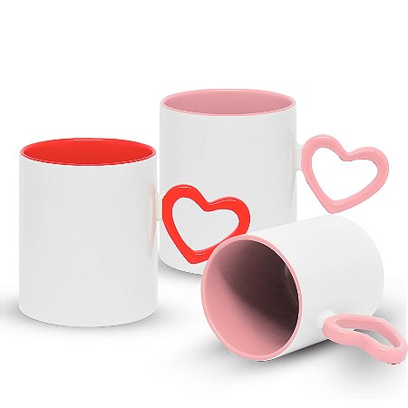 Caneca Alça Coração Externo Sublimação
