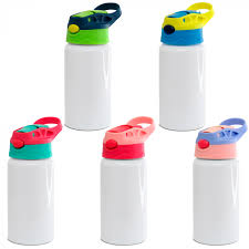 Squeeze Alumínio Branco Tampa Colorida 500ml Sublimação