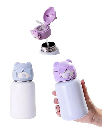 GARRAFA TERMICA TAMPA URSO 435ML SUBLIMAÇÃO