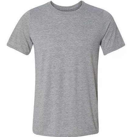 Camisetas Cinza Mescla Gola Careca 100% poliéster para Sublimação