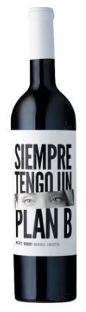 VINHO TINTO ARGENTINO SIEMPRE TENGO UN PLAN B PETIT VERDOT 2020 750ML