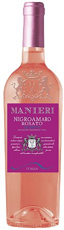 VINHO ROSÉ ITALIANO MANIERI NEGROAMARO ROSATO SALENTO 750ML