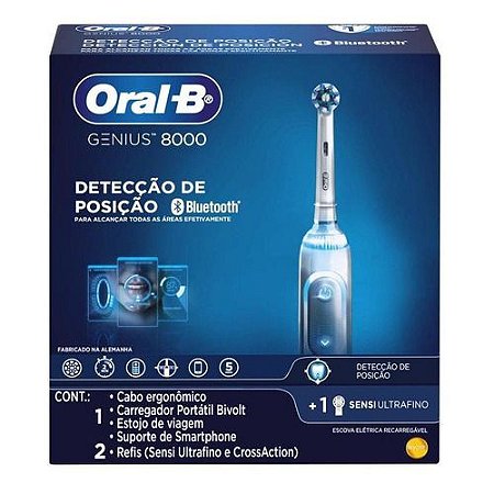 Escova Dental Elétrica Recarregável Oral-B Genius 8000