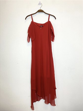 Vestido estilo slip dress vermelho (P)