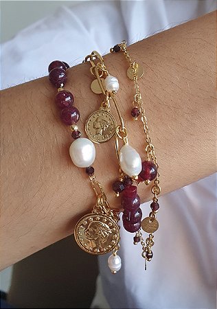 Pulseira Regalis Granada - Folheado a Ouro 18k