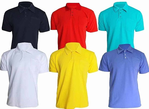 kit C/7 Camisetas polo masculina plus size