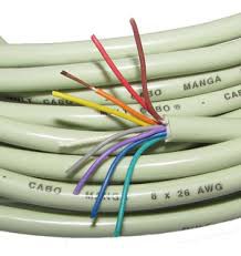 Cabo Manga Sem Malha  5 VIAS X 26AWG Na Cor Palha - 1 Metro