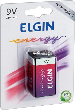 Bateria Recarregável 9v 250mAh Elgin