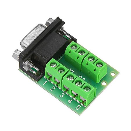 Módulo adaptador conector DB9 serial RS232 fêmea para borne KRE