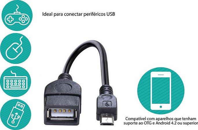 Adaptador USB Fêmea para Micro USB OTG UFMU-OTG
