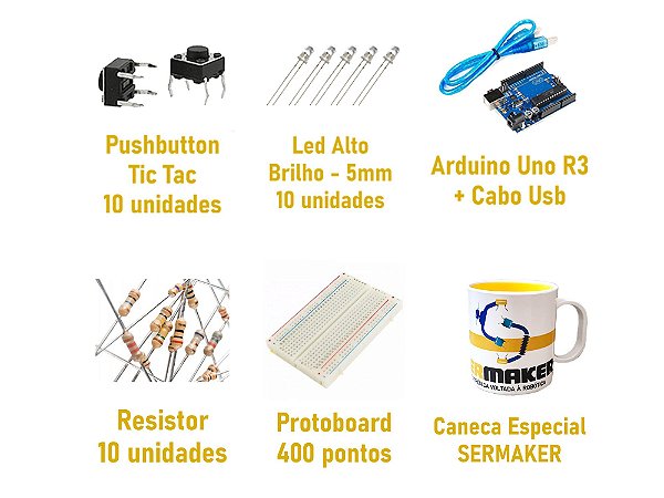 Kit Prototipagem Iniciante + Caneca SerMaker