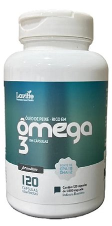 Ômega 3 Lavitte Premium - 120 Cápsulas - Saúde Cardiovascular e Cerebral