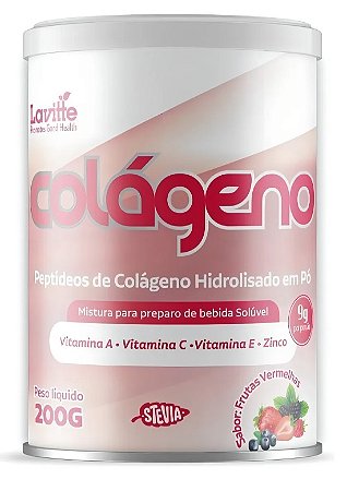Colágeno Hidrolisado Pó 200g Frutas Vermelhas - Lavitte