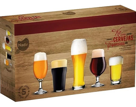 Conjunto De Copos Cerveja Chopp Degustação 5 Pecas Nadir