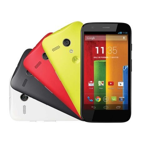 Smartphone Motorola Moto G XT1033 Colors, Android 4.4.2, Dual Chip,  Quad-Core 1.2GHz, 5MP, 16GB, Gorilla Glass 4.5´, Preto Desbloqueado + 3  Capinhas. - Vm Outlet