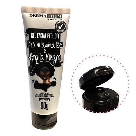 Gel Facial Peel Off Pró Vitamina B5 e Argila Negra - Dermachem