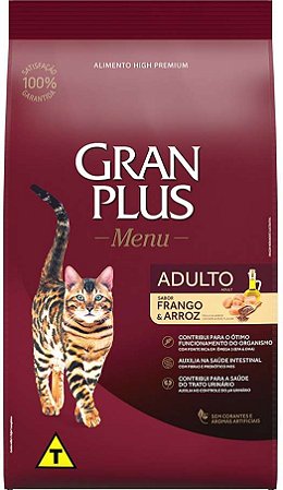 Ração Gran Plus Menu Frango e Arroz para Gatos Adultos
