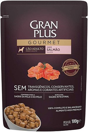 Ração Úmida Gran Plus Gourmet Cães Adultos Salmão 100g