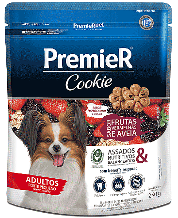 Biscoito Premier Pet Cookie Frutas Vermelhas e Aveia para Cães Adultos 50g