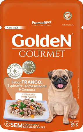 Ração Úmida Golden Gourmet Cães Adultos Porte Pequeno Frango 85g