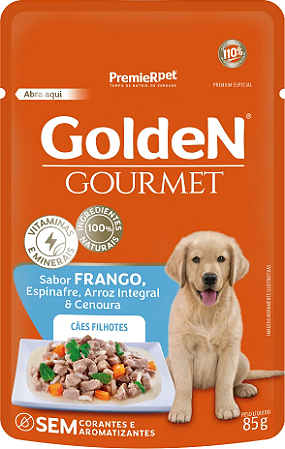 Ração Úmida Golden Gourmet para Cães Filhotes Sabor Frango 85g