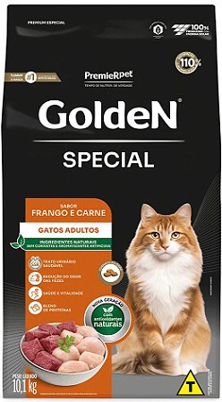 Ração Golden Special para Gatos Adultos Sabor Frango e Carne 10,1 Kg