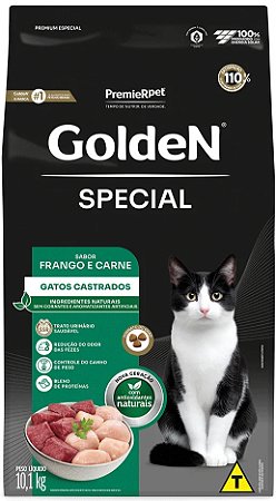 Ração Golden Special para Gatos Castrados Sabor Frango e Carne 10,1 Kg