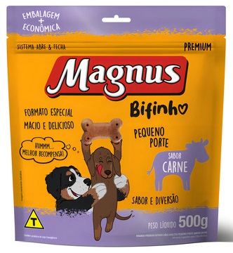 Bifinho Magnus Mastigáveis Sabor Carne para Cães Pequeno Porte 500g