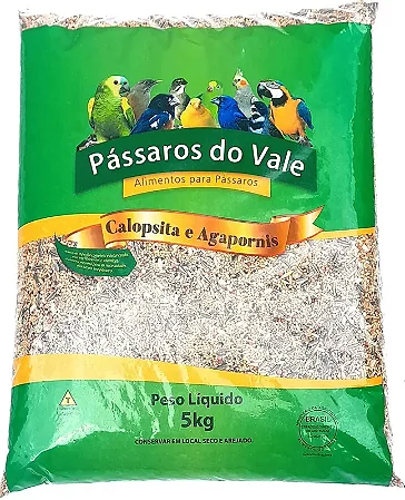 Alimento Calopsita e Agapornis Pássaros do Vale 5 Kg