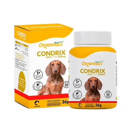 Suplemento Organnact Condrix Dog Tabs com 60 Tabletes 600 mg - 36g