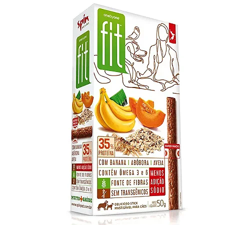 Petisco Spin Pet Stick Fit banana, abóbora e aveia 50g