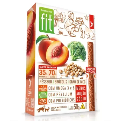 Petisco Spin Pet Fit para Cães Sabor Pêssego, Brócolis e Grão Bico 50g