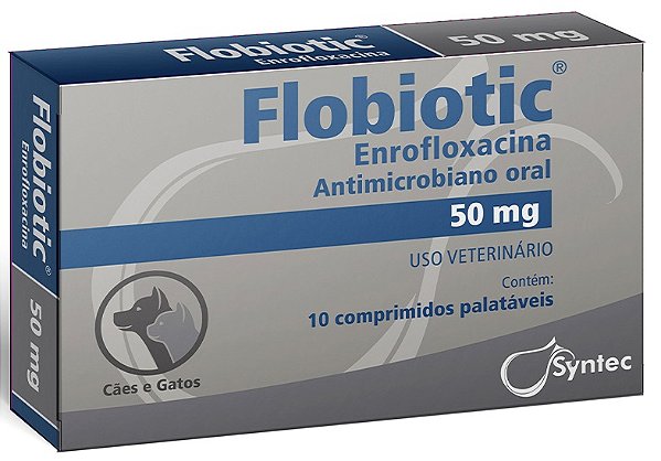 Antibacteriano Syntec Flobiotic para Cães e Gatos 10 Comprimidos 50 mg