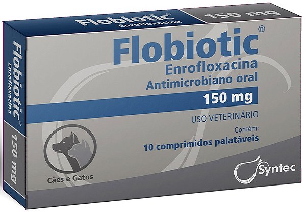 Antibacteriano Syntec Flobiotic para Cães e Gatos 10 Comprimidos 150mg